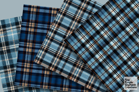 Winter Plaid Fabric Texture Gingham Digital Pattern Fine Purple Elephant Creations 