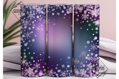 Winter Purple Snowflakes 20oz Tumbler Sublimation sassyprint 