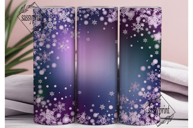 Winter Purple Snowflakes 20oz Tumbler Sublimation sassyprint 