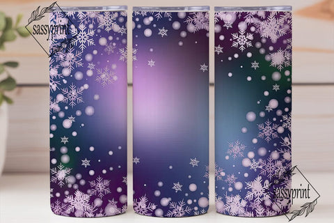 Winter Purple Snowflakes 20oz Tumbler Sublimation sassyprint 