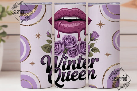 Winter Queen 20oz Tumbler Wrap Sublimation sassyprint 
