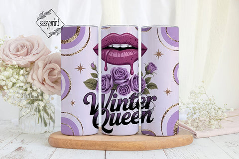 Winter Queen 20oz Tumbler Wrap Sublimation sassyprint 