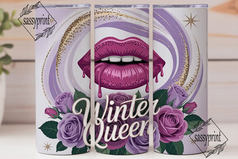 Winter Queen 20oz Tumbler Wrap Sublimation sassyprint 