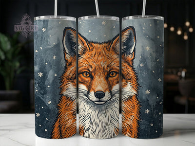 Winter Red Fox 20oz Tumbler, Winter Red Fox, Red Fox Tumbler, Fox Tumbler Wrap, Winter Fox PNG, Red Fox PNG, 20oz Tumbler Wrap, Fox Sublimation Sublimation SvggirlplusArt 