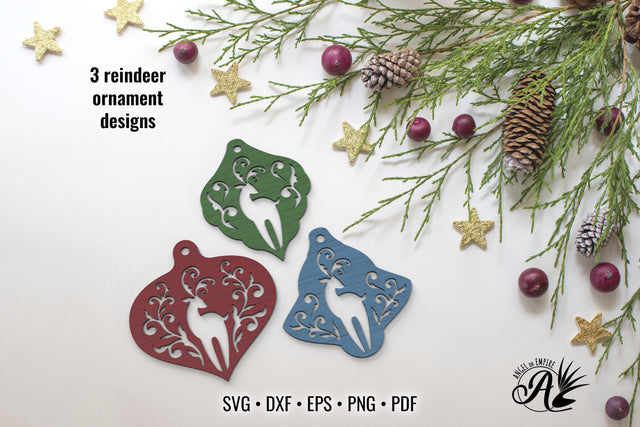Winter Reindeer Ornaments SVG cut files SVG Angel on Empire 