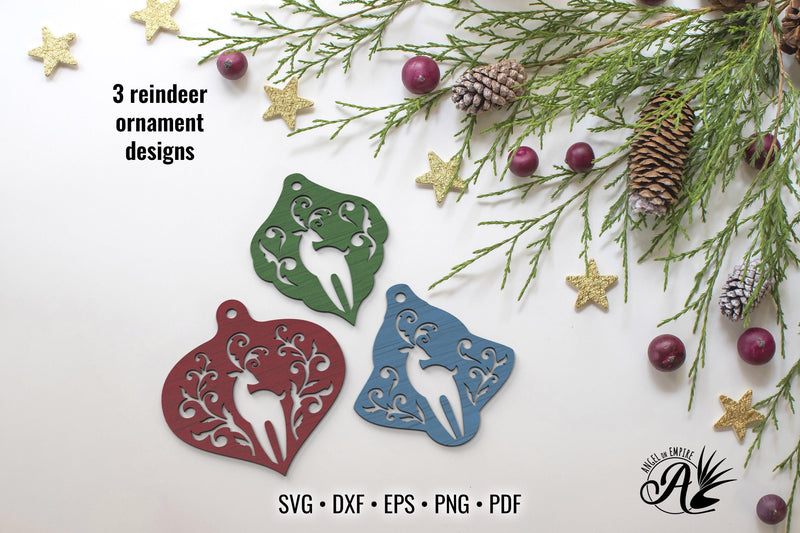 Winter Reindeer Ornaments SVG cut files SVG Angel on Empire 