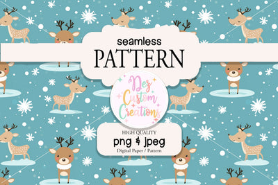 Winter Reindeer Seamless Pattern Digital Pattern Dez Custom Creations 