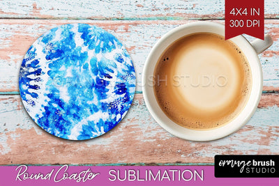 Winter Round Coaster - Tie Dye Coaster Sublimation Sublimation OrangeBrushStudio 