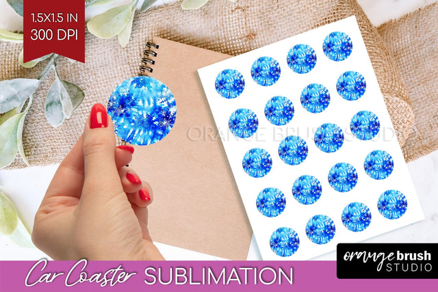 Winter Round Sticker - Tie Dye Printable Stickers Sublimation OrangeBrushStudio 