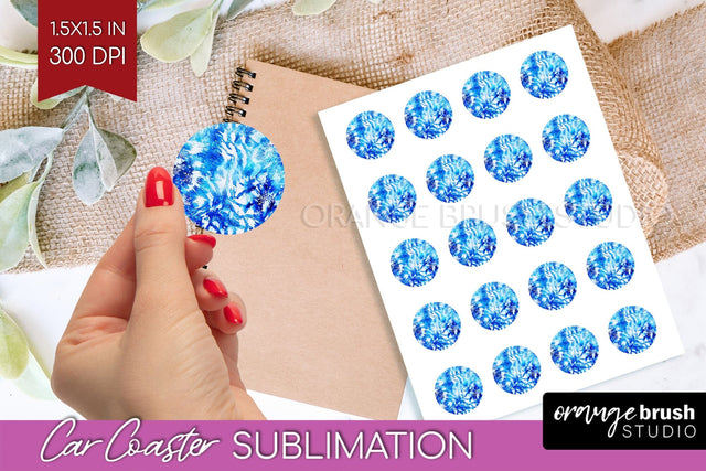 Winter Round Sticker - Tie Dye Printable Stickers Sublimation OrangeBrushStudio 