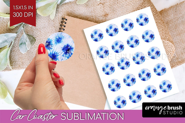 Winter Round Sticker - Tie Dye Printable Stickers Sublimation OrangeBrushStudio 