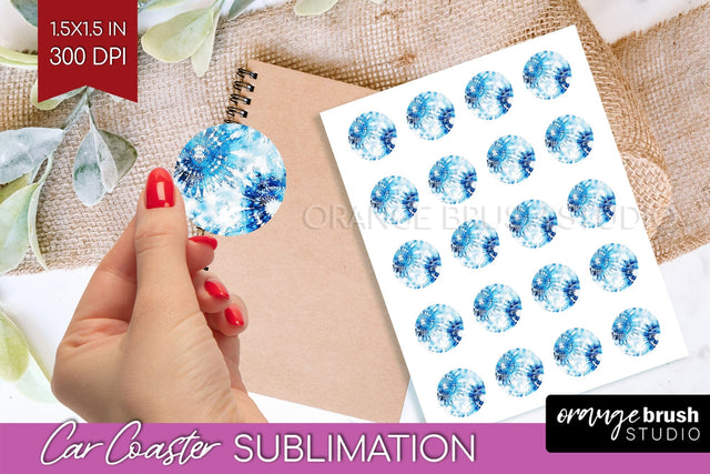 Winter Round Sticker - Tie Dye Printable Stickers Sublimation OrangeBrushStudio 
