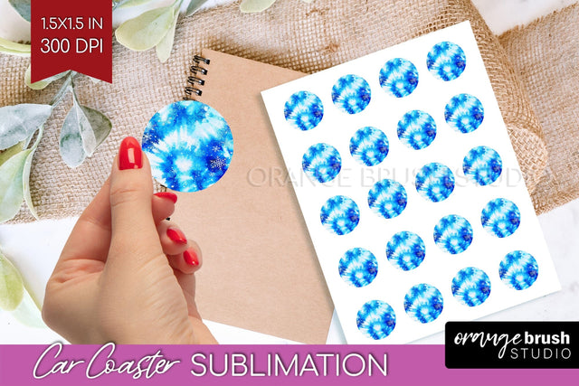 Winter Round Sticker - Tie Dye Printable Stickers Sublimation OrangeBrushStudio 