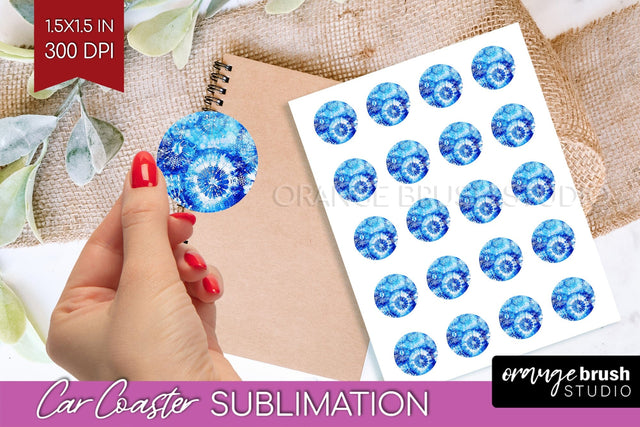 Winter Round Sticker - Tie Dye Printable Stickers Sublimation OrangeBrushStudio 