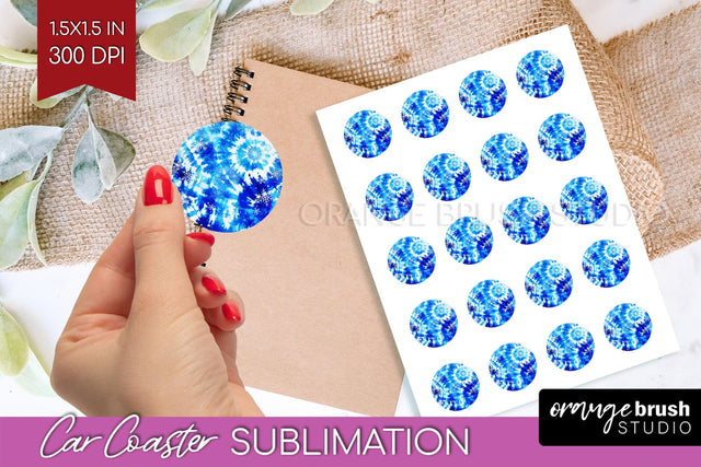 Winter Round Sticker - Tie Dye Printable Stickers Sublimation OrangeBrushStudio 