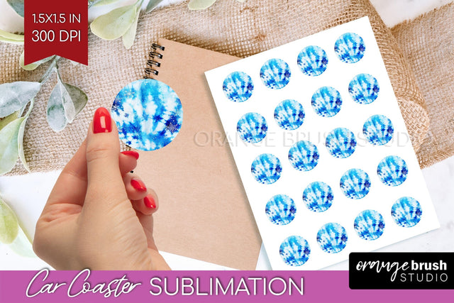 Winter Round Sticker - Tie Dye Printable Stickers Sublimation OrangeBrushStudio 
