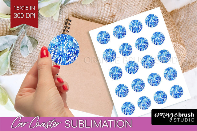 Winter Round Sticker - Tie Dye Printable Stickers Sublimation OrangeBrushStudio 