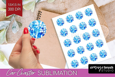 Winter Round Sticker - Tie Dye Printable Stickers Sublimation OrangeBrushStudio 