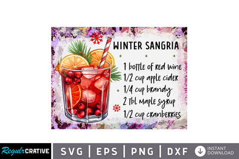 Winter sangria PNG Design Sublimation Regulrcrative 