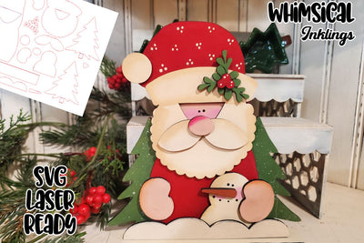 Winter Santa Shelf Sitter Laser SVG SVG Whimsical Inklings 