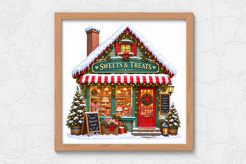 Winter Shop Buildings PNG Clipart Bundle, 11 Snowy Winter Buildings, Christmas Village Houses, Bakery Shop & Winter Architecture Graphics SVG FiveStarCrafting 