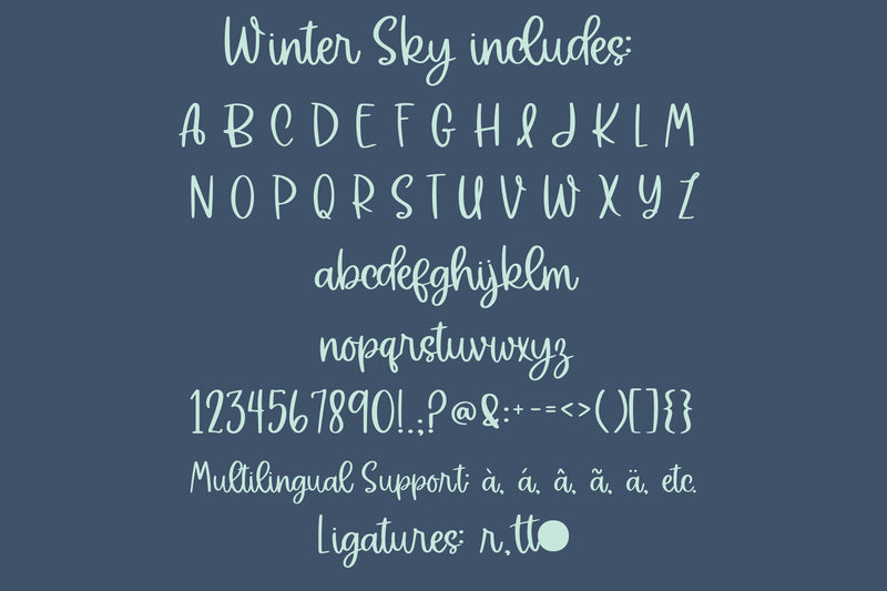 Winter Sky, Cute Handwritten Font for Cricut, Cursive Christmas ...