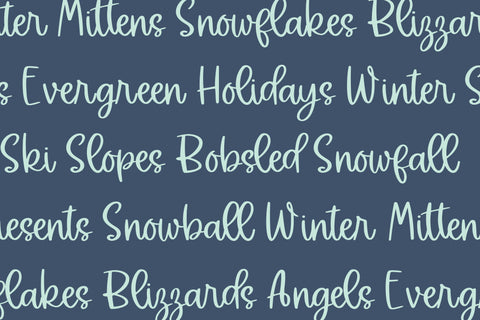 Winter Sky, Cute Handwritten Font for Cricut, Cursive Christmas Handwriting Font Designing Digitals 