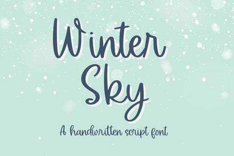 Winter Sky, Cute Handwritten Font for Cricut, Cursive Christmas Handwriting Font Designing Digitals 