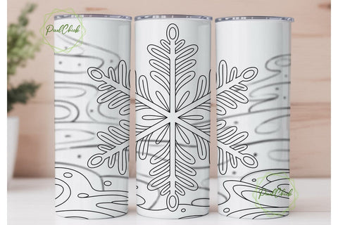 Winter Snowflake 20oz Tumbler Wrap Sublimation PixelChick 