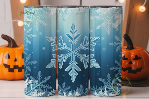 Winter Snowflake 20oz Tumbler Wrap Sublimation PixelChick 