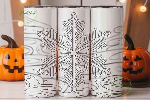 Winter Snowflake 20oz Tumbler Wrap Sublimation PixelChick 