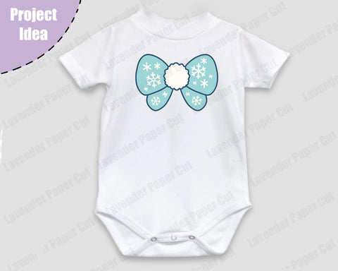 Winter Snowflake Bow, Kawaii Bow, Frozen Bow, Blizzard Bow, PNG, JPG, Clipart, Layered svg, Embroidery, Cute Bow, Cricut or Silhouette SVG Lavender Paper Cut 