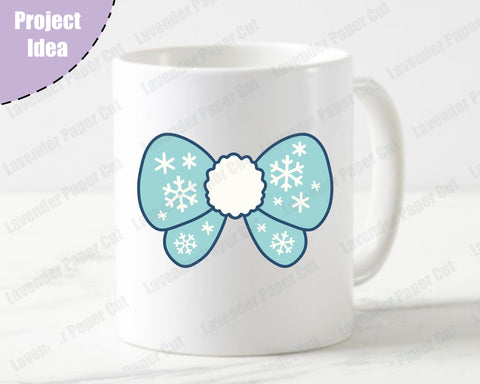 Winter Snowflake Bow, Kawaii Bow, Frozen Bow, Blizzard Bow, PNG, JPG, Clipart, Layered svg, Embroidery, Cute Bow, Cricut or Silhouette SVG Lavender Paper Cut 
