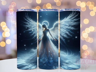 Winter Snowflake Christmas Angel Tumbler, Winter Snowflake, Holiday Wrap, Festive Tumbler, Seasonal Pattern, 20oz Tumbler, Sublimation Print Sublimation SvggirlplusArt 