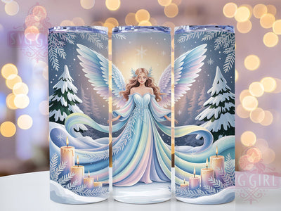 Winter Snowflake Christmas Angel Tumbler, Winter Snowflake, Holiday Wrap, Festive Tumbler, Seasonal Pattern, 20oz Tumbler, Sublimation Print Sublimation SvggirlplusArt 