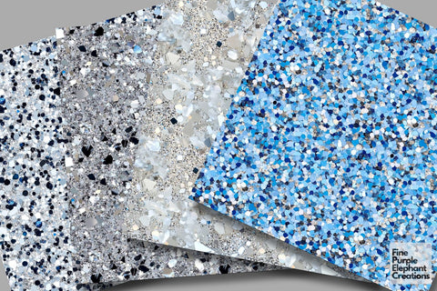 Winter Snowflake Glitter Digital Paper - Textured Sublimation Scrapbook Pattern Digital Pattern Fine Purple Elephant Creations 