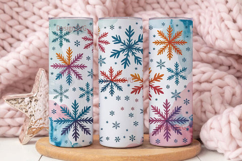 Winter Snowflake Magic 20oz Tumbler Wrap Sublimation DesignSVG 