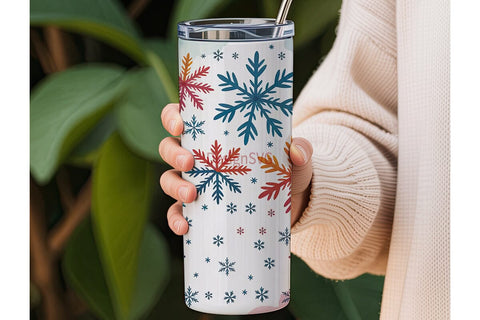 Winter Snowflake Magic 20oz Tumbler Wrap Sublimation DesignSVG 