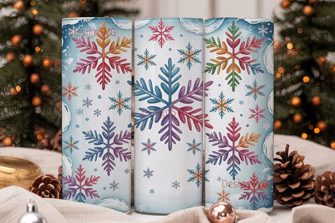 Winter Snowflake Magic 20oz Tumbler Wrap Sublimation DesignSVG 