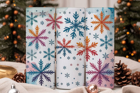 Winter Snowflake Magic 20oz Tumbler Wrap Sublimation DesignSVG 
