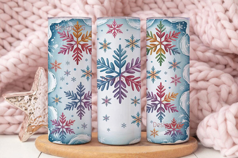 Winter Snowflake Magic 20oz Tumbler Wrap Sublimation DesignSVG 