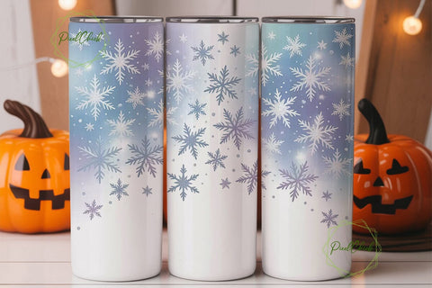 Winter Snowflake Sparkle 20oz Tumbler Sublimation PixelChick 