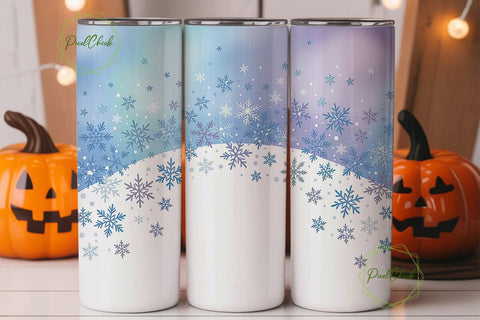 Winter Snowflake Sparkle 20oz Tumbler Sublimation PixelChick 