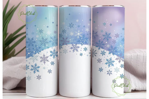 Winter Snowflake Sparkle 20oz Tumbler Sublimation PixelChick 