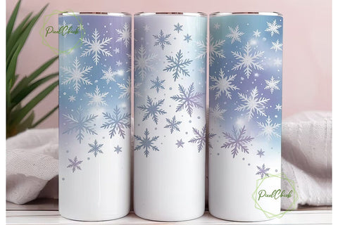 Winter Snowflake Sparkle 20oz Tumbler Sublimation PixelChick 