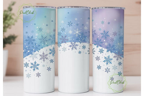 Winter Snowflake Sparkle 20oz Tumbler Sublimation PixelChick 