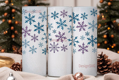 Winter Snowflake Tumbler Wrap Sublimation DesignSVG 