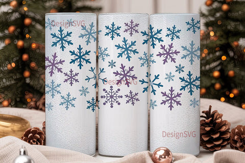 Winter Snowflake Tumbler Wrap Sublimation DesignSVG 