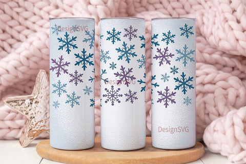 Winter Snowflake Tumbler Wrap Sublimation DesignSVG 