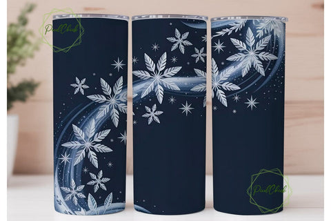Winter Snowflake Tumbler Wrap Sublimation PixelChick 